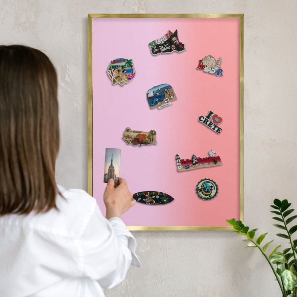 Tableau magnétique avec cadre de couleur dorée Gradient délicat