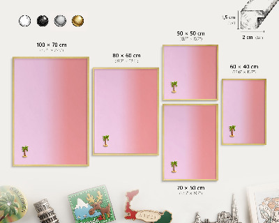 Tableau magnétique avec cadre de couleur dorée Gradient délicat