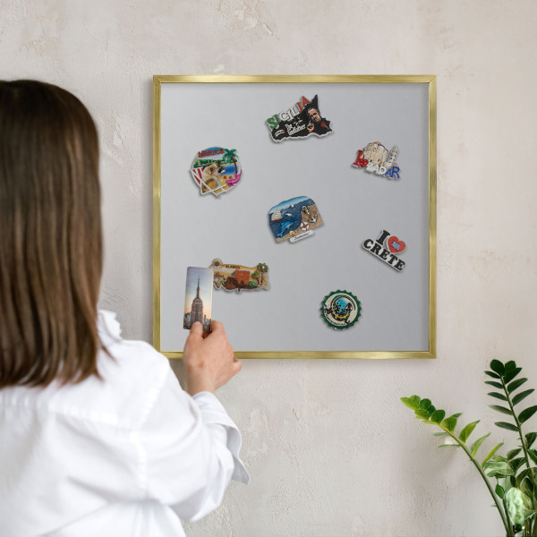 Tableau pour aimants cadre doré Dégradé de gris