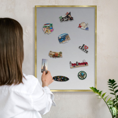 Tableau pour aimants cadre doré Dégradé de gris