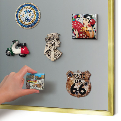 Tableau magnétique avec cadre de couleur dorée Dégradé bleu