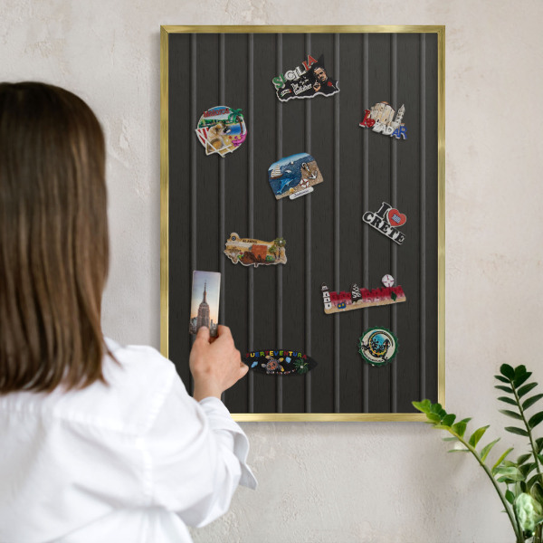 Tableau magnétique avec cadre de couleur dorée Texture du panneau