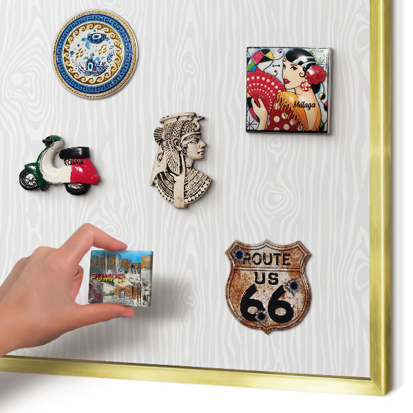 Tableau pour aimants cadre doré Motif en bois