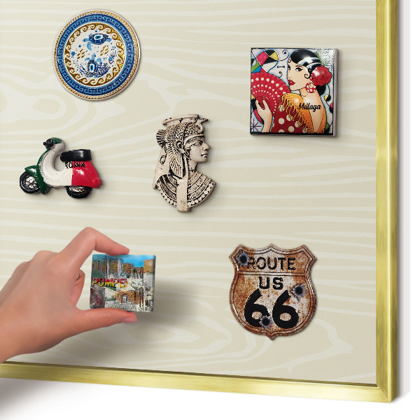 Tableau pour aimants cadre doré Grain beige