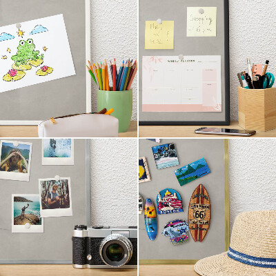 Tableau pour aimants cadre doré Fond gris