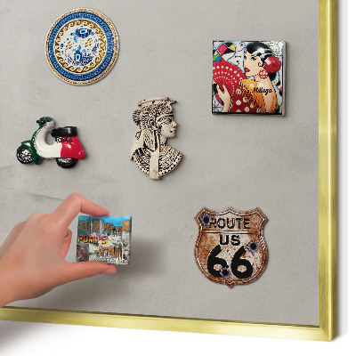 Tableau pour aimants cadre doré Fond gris