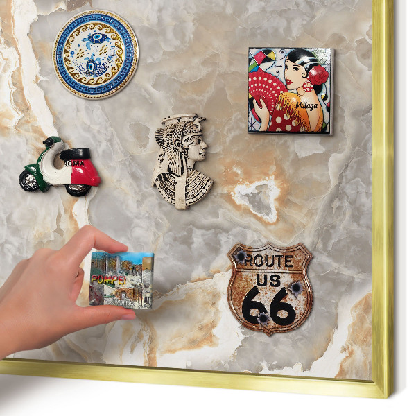 Tableau pour aimants cadre doré L'élégance du marbre
