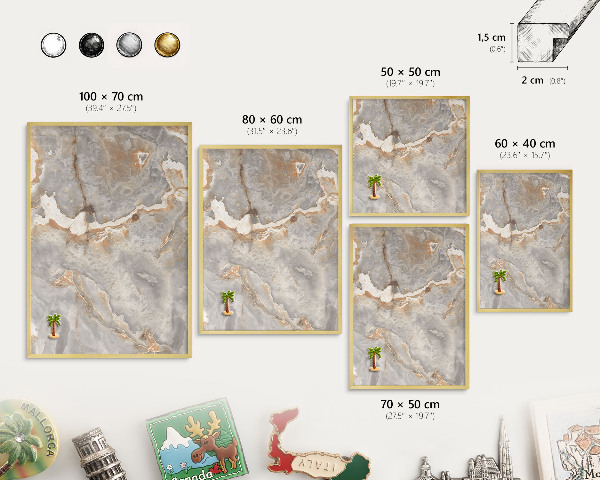 Tableau pour aimants cadre doré L'élégance du marbre