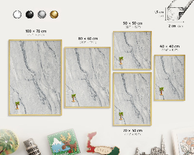 Tableau pour aimants cadre doré Élégance grise