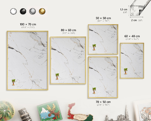 Tableau pour aimants cadre doré Élégance moderne