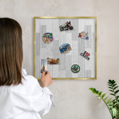 Tableau pour aimants cadre doré Texture bois