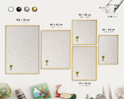 Tableau pour aimants cadre doré De minuscules points