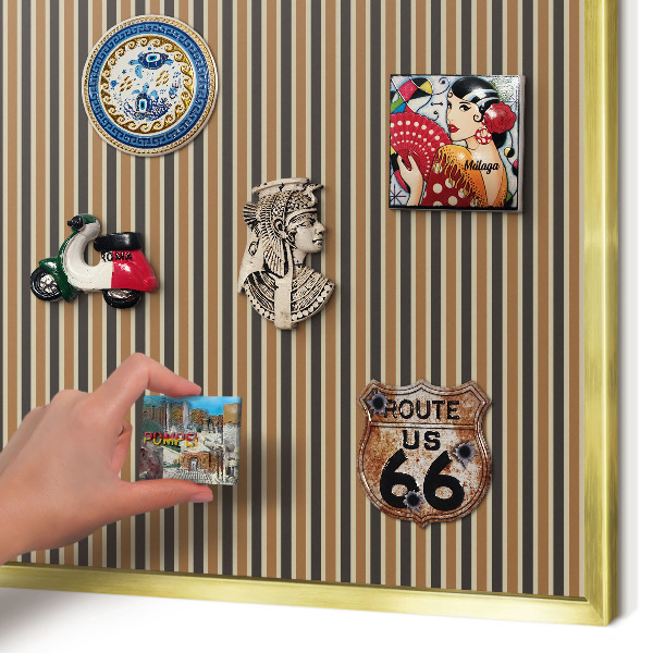 Tableau magnétique avec cadre de couleur dorée Motif géométrique