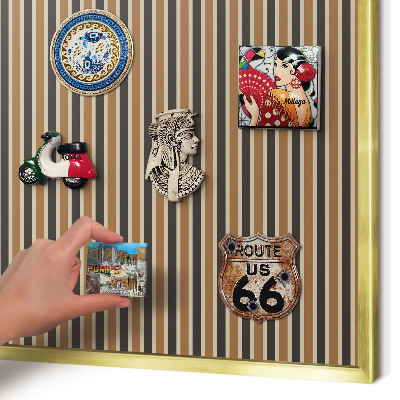 Tableau magnétique avec cadre de couleur dorée Motif géométrique