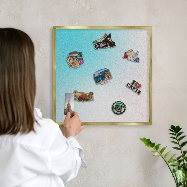 Tableau pour aimants cadre doré Abstraction pastel