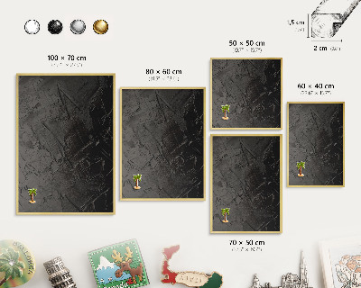 Tableau pour aimants cadre doré Noir texturé