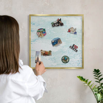 Tableau pour aimants cadre doré Abrasions pastel