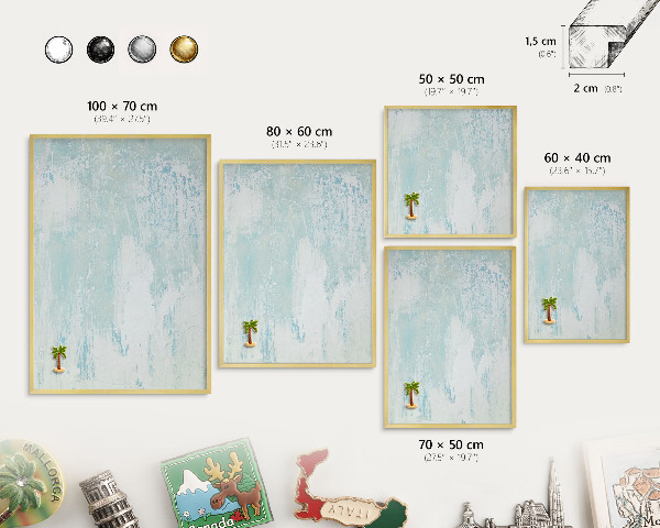 Tableau pour aimants cadre doré Abrasions pastel