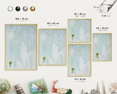 Tableau pour aimants cadre doré Abrasions pastel