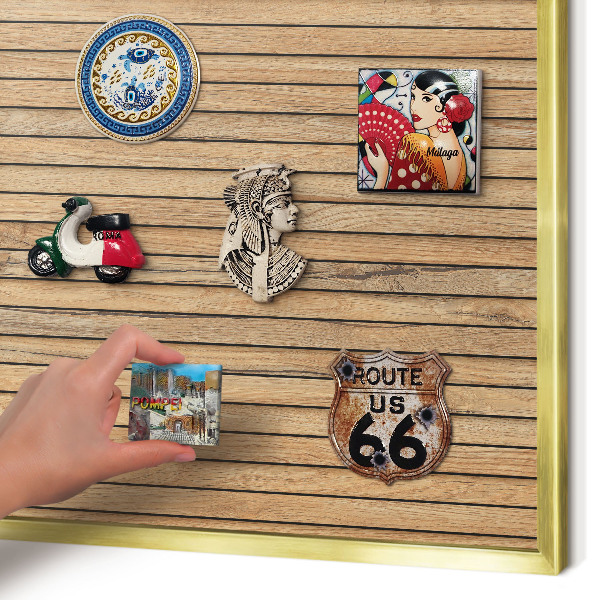 Tableau pour aimants cadre doré Planches de bois
