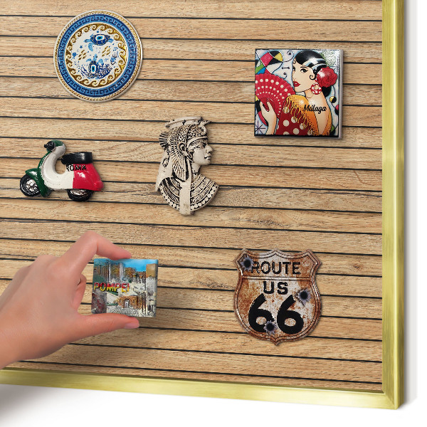 Tableau pour aimants cadre doré Planches de bois