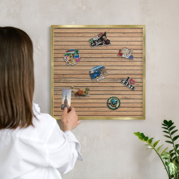 Tableau pour aimants cadre doré Planches de bois