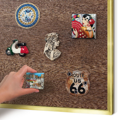 Tableau pour aimants cadre doré Bois brun