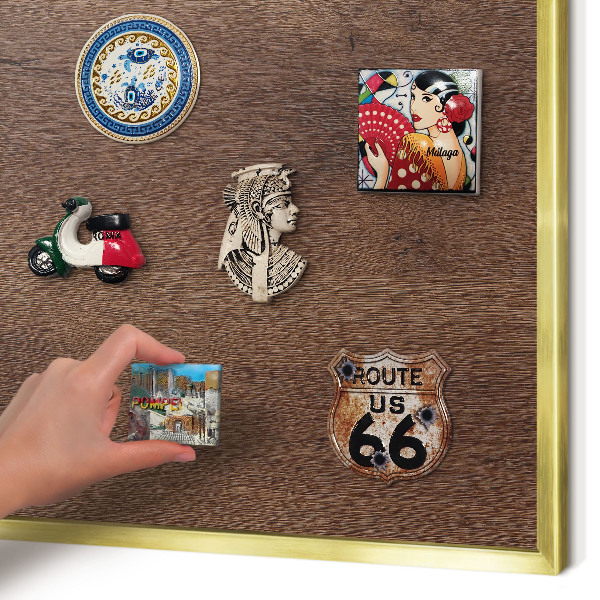 Tableau pour aimants cadre doré Bois brun