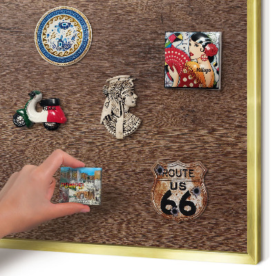 Tableau pour aimants cadre doré Bois brun