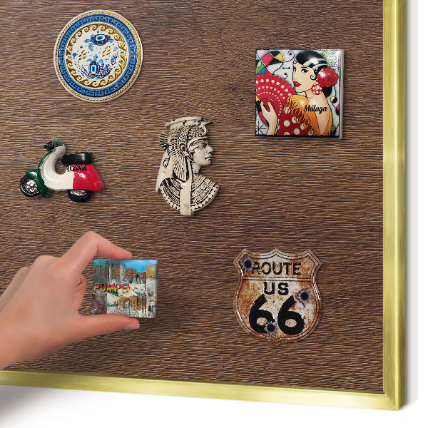 Tableau pour aimants cadre doré Bois brun