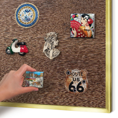 Tableau pour aimants cadre doré Bois brun