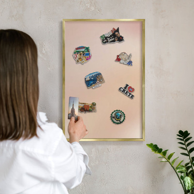 Tableau pour aimants cadre doré Beige doux