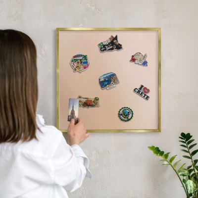 Tableau pour aimants cadre doré Beige doux