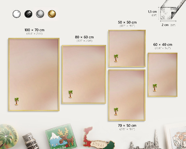 Tableau pour aimants cadre doré Beige doux