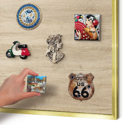 Tableau pour aimants cadre doré Fond en bois
