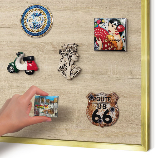 Tableau pour aimants cadre doré Fond en bois