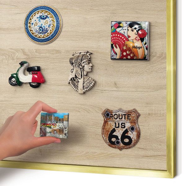 Tableau pour aimants cadre doré Fond en bois