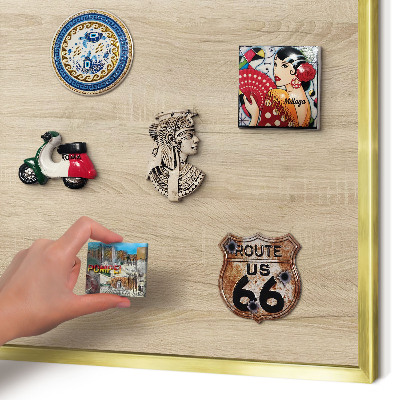 Tableau pour aimants cadre doré Fond en bois