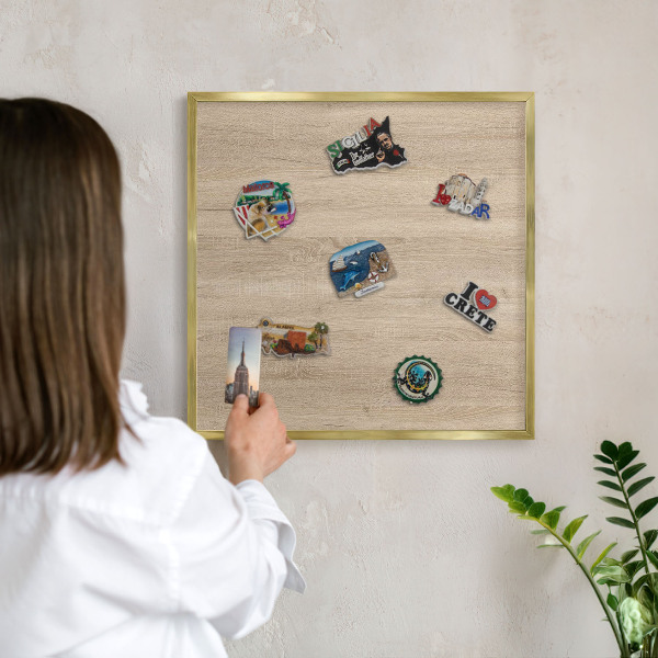 Tableau pour aimants cadre doré Fond en bois