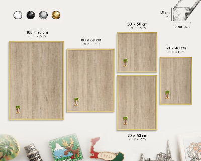 Tableau pour aimants cadre doré Fond en bois