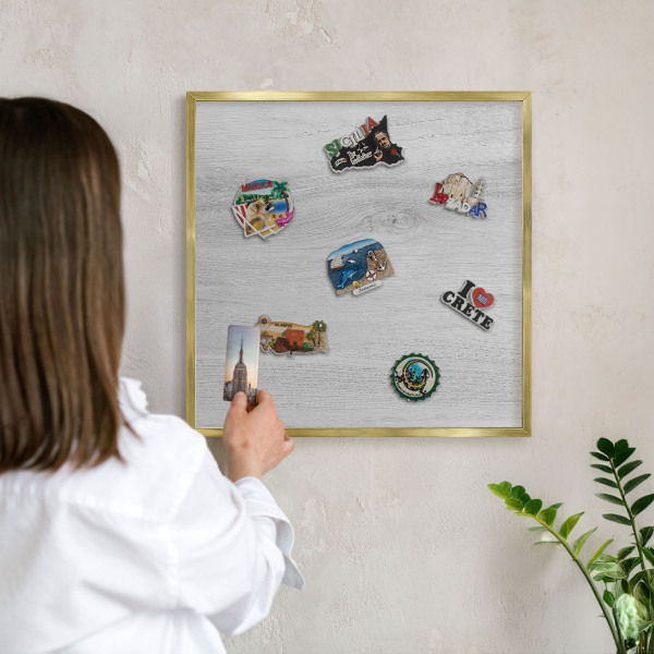 Tableau pour aimants cadre doré Structure en bois