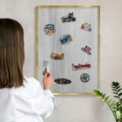 Tableau pour aimants cadre doré Structure en bois