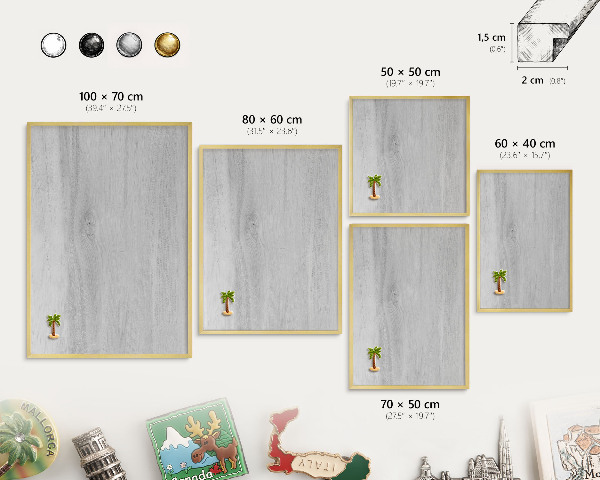 Tableau pour aimants cadre doré Structure en bois
