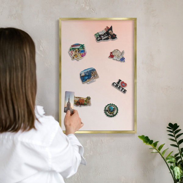 Tableau pour aimants cadre doré Charme pastel