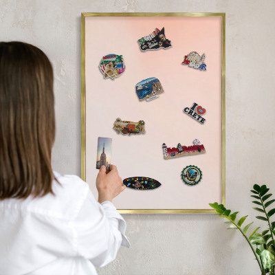 Tableau pour aimants cadre doré Charme pastel