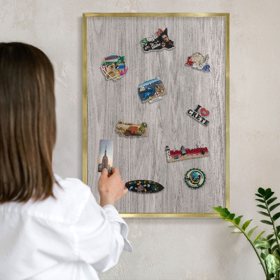 Tableau pour aimants cadre doré Texture bois