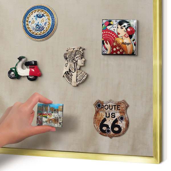 Tableau pour aimants cadre doré Beige calme