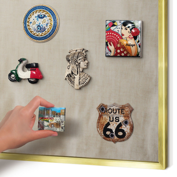 Tableau pour aimants cadre doré Beige calme