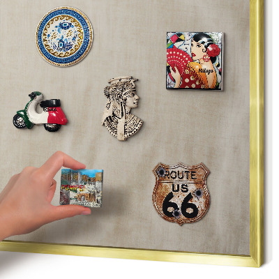 Tableau pour aimants cadre doré Beige calme