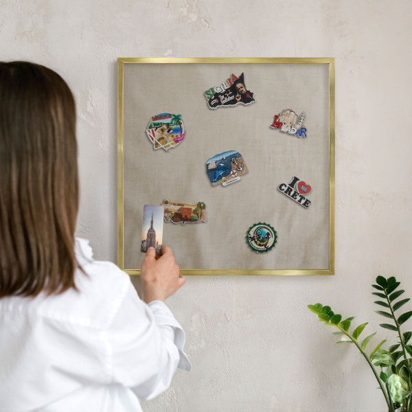 Tableau pour aimants cadre doré Beige calme